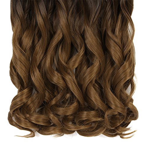 Neverland Beauty & Health 6#/27# - Extensiones de clip de pelo ondulado, 60 cm de largo, mechas ombré (teñido por inmersión)