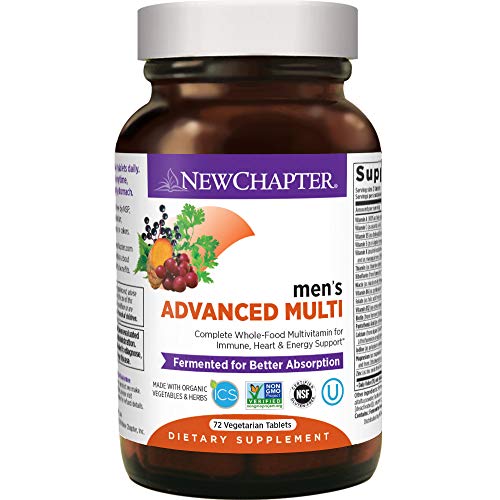 New Chapter Every Man, Men's Multivitamin Fermented with Probiotics + Selenium + B Vitamins + Vitamin D3 + Organic Non-GMO Ingredients - 72 ct