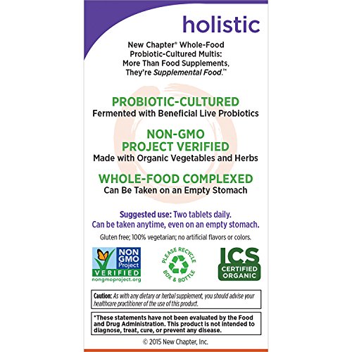 New Chapter Every Man, Men's Multivitamin Fermented with Probiotics + Selenium + B Vitamins + Vitamin D3 + Organic Non-GMO Ingredients - 72 ct