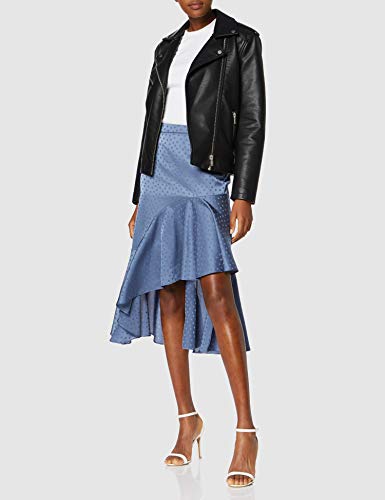 New Look 915 Satin Ruffle Falda, Azul (Mid Blue 40), 36 (Talla del Fabricante: 8) para Mujer