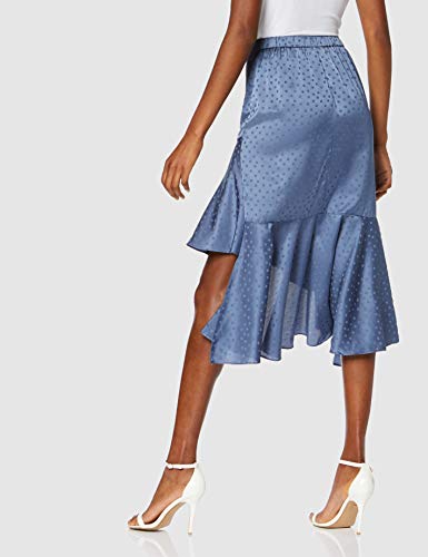 New Look 915 Satin Ruffle Falda, Azul (Mid Blue 40), 36 (Talla del Fabricante: 8) para Mujer