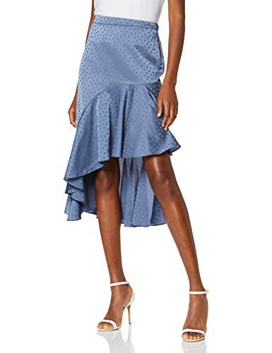 New Look 915 Satin Ruffle Falda, Azul (Mid Blue 40), 36 (Talla del Fabricante: 8) para Mujer