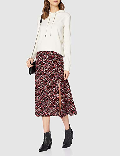 New Look Archie Floral Side Split Midi:9:s8 Falda, Negro (Black Pattern 9), 36 (Talla del Fabricante: 8) para Mujer