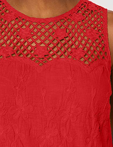 New Look Cindy Crochet Blusa, Rojo (Bright Red 60), 36 (Talla del Fabricante: 51) para Mujer