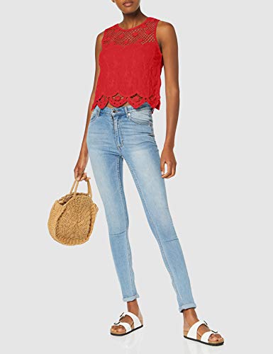 New Look Cindy Crochet Blusa, Rojo (Bright Red 60), 36 (Talla del Fabricante: 51) para Mujer