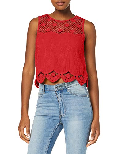 New Look Cindy Crochet Blusa, Rojo (Bright Red 60), 36 (Talla del Fabricante: 51) para Mujer