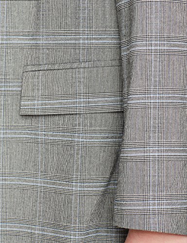 New Look Curves Check Chaqueta de Traje, Gris (Grey Pattern), 46 (Talla del Fabricante: 18) para Mujer