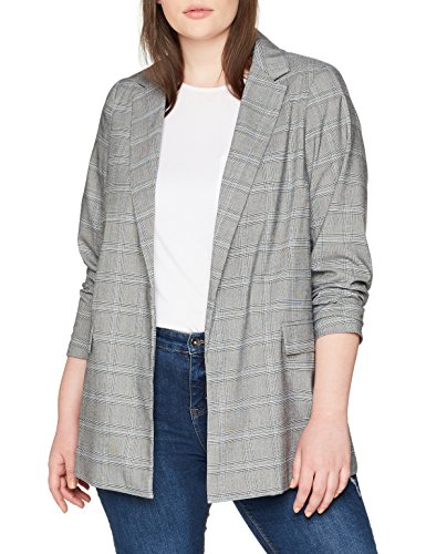 New Look Curves Check Chaqueta de Traje, Gris (Grey Pattern), 46 (Talla del Fabricante: 18) para Mujer