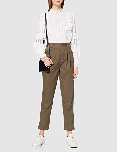 New Look Elena Pleted Chino Jeans, Caqui Oscuro, 10 para Mujer