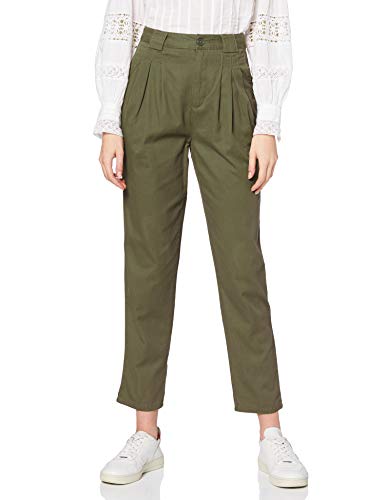 New Look Elena Pleted Chino Jeans, Caqui Oscuro, 10 para Mujer