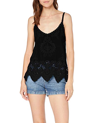 New Look Lotus Crochet, Blusa Mujer, Negro (Black 1), 51 (Talla fabricante: S)