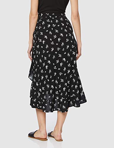 New Look Sable Ditsy Falda, Negro (Black Pattern 9), 40 (Talla del Fabricante: 12) para Mujer