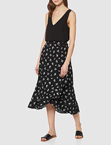New Look Sable Ditsy Falda, Negro (Black Pattern 9), 40 (Talla del Fabricante: 12) para Mujer