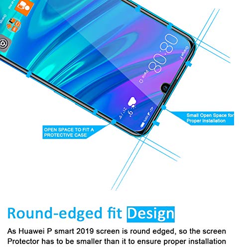 NEW'C 2 Unidades, Protector de Pantalla para Huawei P Smart 2019, Honor 10 Lite, Honor 8A, Antiarañazos, Antihuellas, Sin Burbujas, Dureza 9H, 0.33 mm Ultra Transparente, Vidrio Templado Resistente