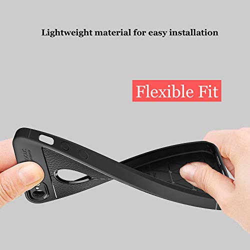 NEW'C Funda iPhone 5/5S/SE Funda Protectora con absorción de Impactos y Efecto de Cuero [Gel Silicona]