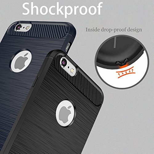 NEW'C Funda para iPhone 6 Plus/6S Plus, Funda Protectora con absorción de Impactos y Fibra de Carbono [Silicone Gel Flex]