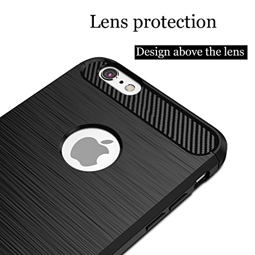 NEW'C Funda para iPhone 6 Plus/6S Plus, Funda Protectora con absorción de Impactos y Fibra de Carbono [Silicone Gel Flex]