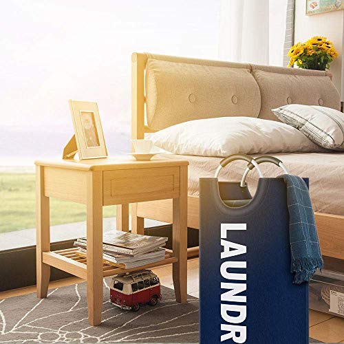 Newdora Bolsas para ropa sucia de bebé-Cesto de Ropa Grande 82L, Cesto de Ropa Plegable de Tela, Bolsa de Ropa Plegable, Caja de Lavado Plegable(Azul oscuro)