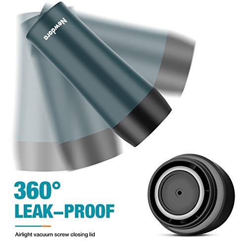 Newdora Termo Cafe, Botella Agua Acero Inoxidable, Tazas Cafe Personalizadas 380ML Travel Mug, Reutilizable Botella Termica para al Aire Libre, Camping, Gimnasio en Casa,Fácil de Limpiar,sin BPA-Verde