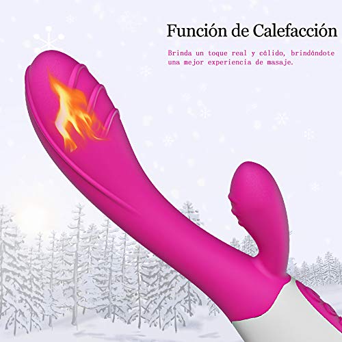 Newdy Vǐbrǎdǒr Mujér con Calefacción Inteligente, Cônșộlạdôr Portátil Silicona con 10 Modos, Juguétés Séxáles para Parejạs Pǔntǒ G y Clítǒrǐs Récargable USB Magnético