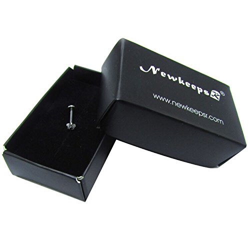 NewkeepsR 16G 6mm (1/4'') Acero 316L con Rosca Interna de Acero Flor Circón cúbico Labret Helix Tragus cartílago Lóbulo Pendientes Stud