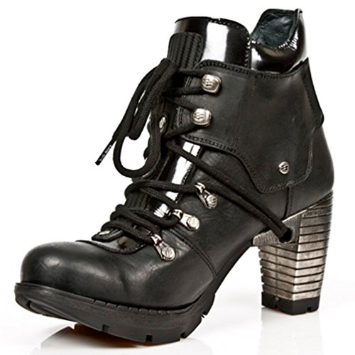 NEWROCK New Rock Botas Estilo M.TR010 S1 Negro Mujer Talones De Acero (36)