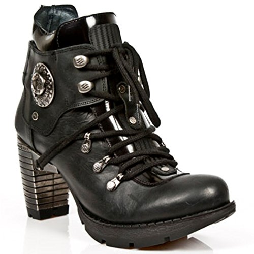 NEWROCK New Rock Botas Estilo M.TR010 S1 Negro Mujer Talones De Acero (36)
