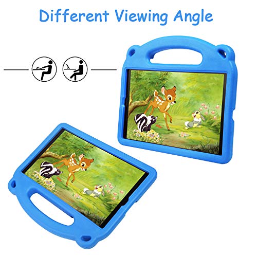 NEWSTYLE Funda Anticaída para Samsung Galaxy Tab A 10.1" 2019 (SM-T510/SM-T515),Carcasa Rugosa con Soporte Asa de Mano para Niños Funda para Galaxy Tab A Tablet 10.1" 2019 (Azul)