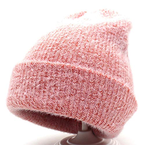 N/F Nuevos Gorros de Invierno para Mujer, Gorros de Punto de visón, Gorros de Lana de Todo fósforo de Moda, Gorros de Invierno
