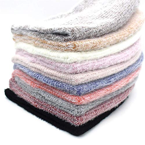 N/F Nuevos Gorros de Invierno para Mujer, Gorros de Punto de visón, Gorros de Lana de Todo fósforo de Moda, Gorros de Invierno