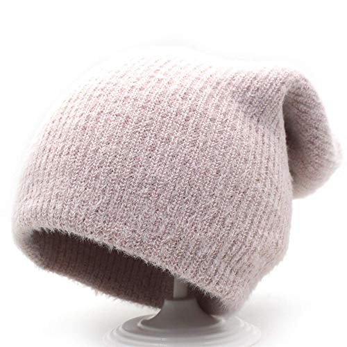 N/F Nuevos Gorros de Invierno para Mujer, Gorros de Punto de visón, Gorros de Lana de Todo fósforo de Moda, Gorros de Invierno