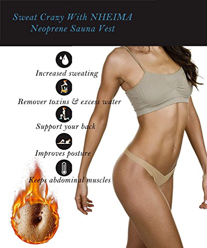 NHEIMA Faja Reductora Mujer Camisetas Sauna Adelgazantes para Mujer Chaleco de Neopreno Corset para Sudoración, Quema Grasa, Faja Abdomen, Tamaño 2XL