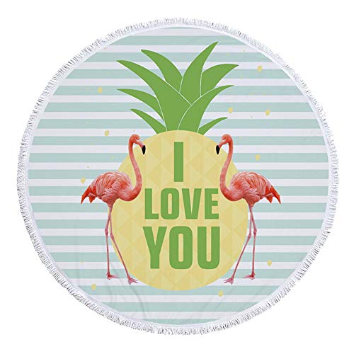 NIBESSER Toalla Redonda Flamenco Manta de Playa con Borla Redonda Mandala Mantel de Picnic Esterilla de Yoga Chal Bohemio Mandala Tapiz Colgante de Pared, 150cm (5#)