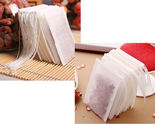 niceeshop(TM) Bolsas de Papel del Filtro de Té de Bombeo Línea de Desechable (Blanco, L Tamaño, Conjunto de 100)