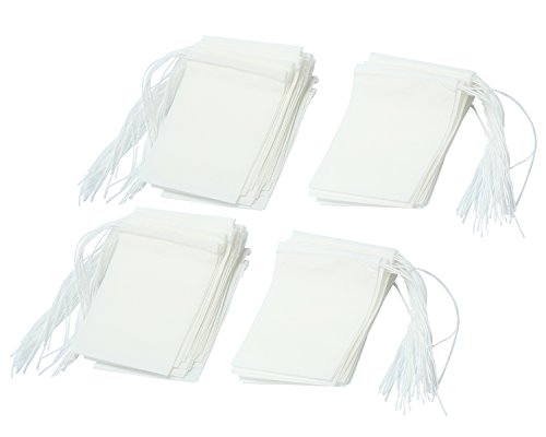 niceeshop(TM) Bolsas de Papel del Filtro de Té de Bombeo Línea de Desechable (Blanco, L Tamaño, Conjunto de 100)