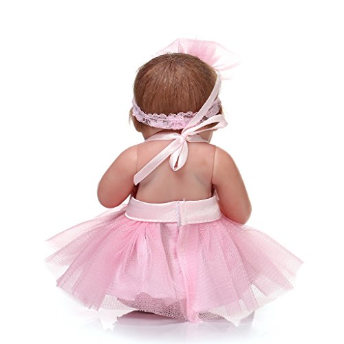 Nicery 10 Pulgadas renacer de la Reborn muñeca de Silicona Duro Simulación de Vinilo Resistente al Agua de baño 26cm Juguete del niño Presente Flor Rosa de la Muchacha con los Ojos Cerrados