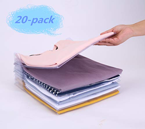 Nifogo Organizador de Armario el hogar Estantería Plegable Estante de Almacenamiento Organizador Plegable Apilamiento Camisas Camiseta Folder (20 Pack)
