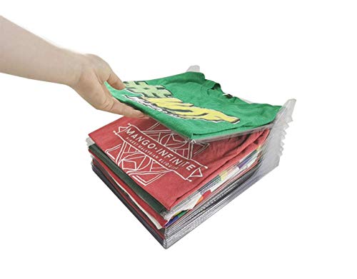 Nifogo Organizador de Armario el hogar Estantería Plegable Estante de Almacenamiento Organizador Plegable Apilamiento Camisas Camiseta Folder (50Pack)