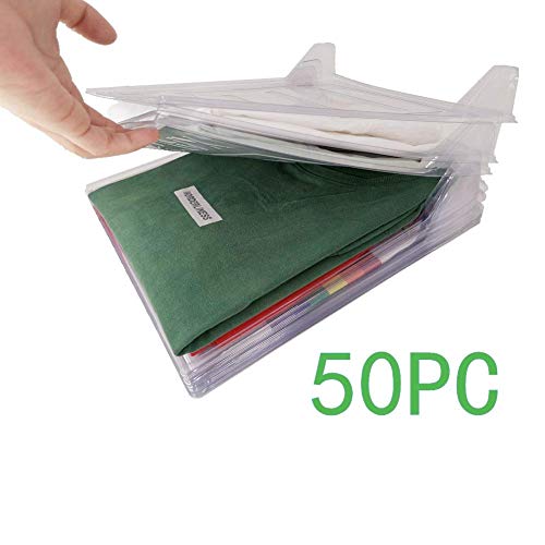 Nifogo Organizador de Armario el hogar Estantería Plegable Estante de Almacenamiento Organizador Plegable Apilamiento Camisas Camiseta Folder (50Pack)