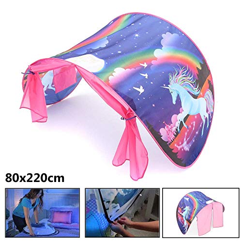 Nifogo Tiendas de ensueño, Carpa de Ensueño Wizard World, fantasía Interior de la Cama Redes de Regalo, Children Play Cama Tienda de Campaña (Unicornio)