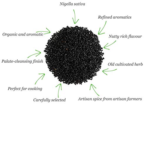 Nigella orgánica semillas comino negro - Nigella Sativa semilla calidad gourmet 100g