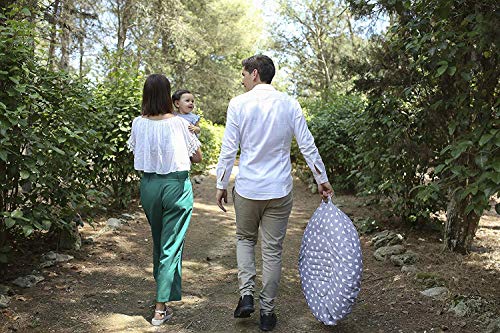 Niivetto Almohada Embarazo Dormir y Cojin Lactancia Bebe XXL Funda 100% Algodon Desenfundable y Lavable Relleno de Fibra Hueca Poliester Siliconado by Niimo (Gris-Estrella Blanca)