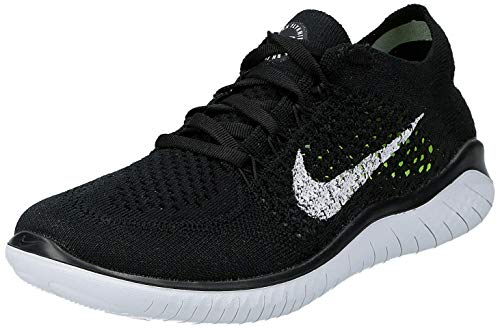 Nike Free RN Flyknit 2018, Zapatillas de Running para Mujer, Negro (Black/White 001), 38 EU