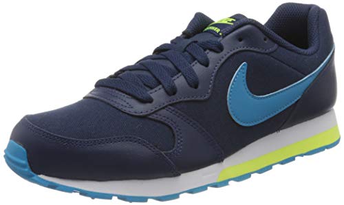 Nike MD Runner 2 (GS), Running Shoe Unisex-Child, Midnight Navy/Laser Blue/Lemon Venom/White, 38.5 EU