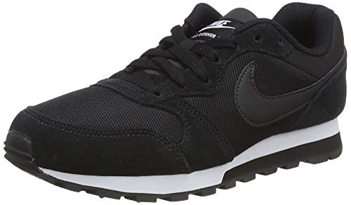 Nike MD Runner 2, Zapatillas de Running Mujer, Negro (Black / Black-White), 42