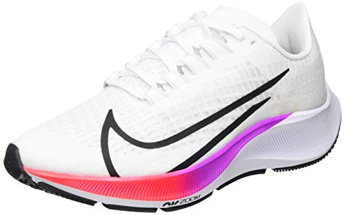 Nike Wmns Air Zoom Pegasus 37, Zapatillas para Correr para Mujer, White Flash Crimson Hyper Violet Spruce Aura Vapor Green Black, 38 EU