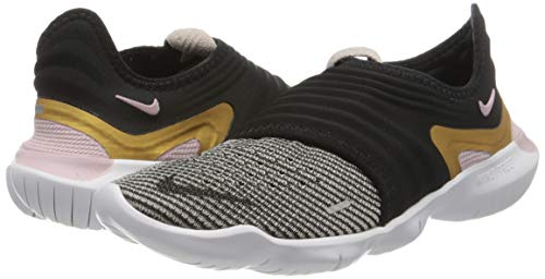 Nike Wmns Free RN Flyknit 3.0, Zapatilla de Correr para Mujer, Tiza Ciruela Negra Dorada Metalizada, 40.5 EU