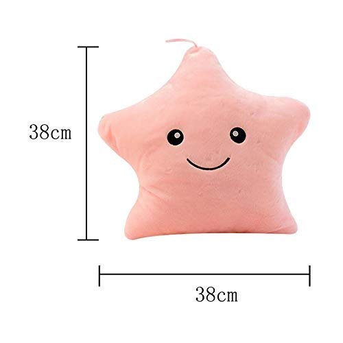 Nikgic - Cojín Luminosas LED Estrellas Peluche Almohadas Muñeca Niños Juguetes Regalo de Cumpleaños Navidad Fiesta Juguete de Peluche para Decoración Regalos (Pink)