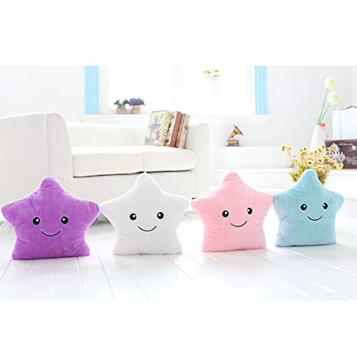 Nikgic - Cojín Luminosas LED Estrellas Peluche Almohadas Muñeca Niños Juguetes Regalo de Cumpleaños Navidad Fiesta Juguete de Peluche para Decoración Regalos (Pink)
