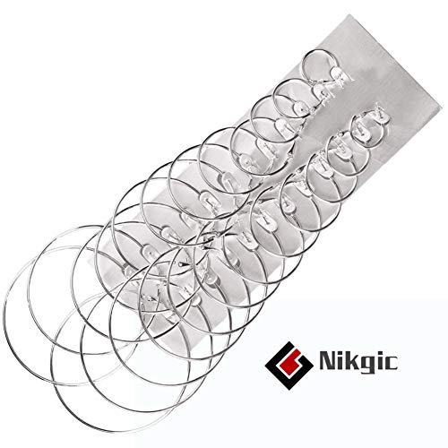 Nikgic - Pendientes de aleación con forma de aro circular, 12 pares, para mujeres, niñas, plata dorada plata